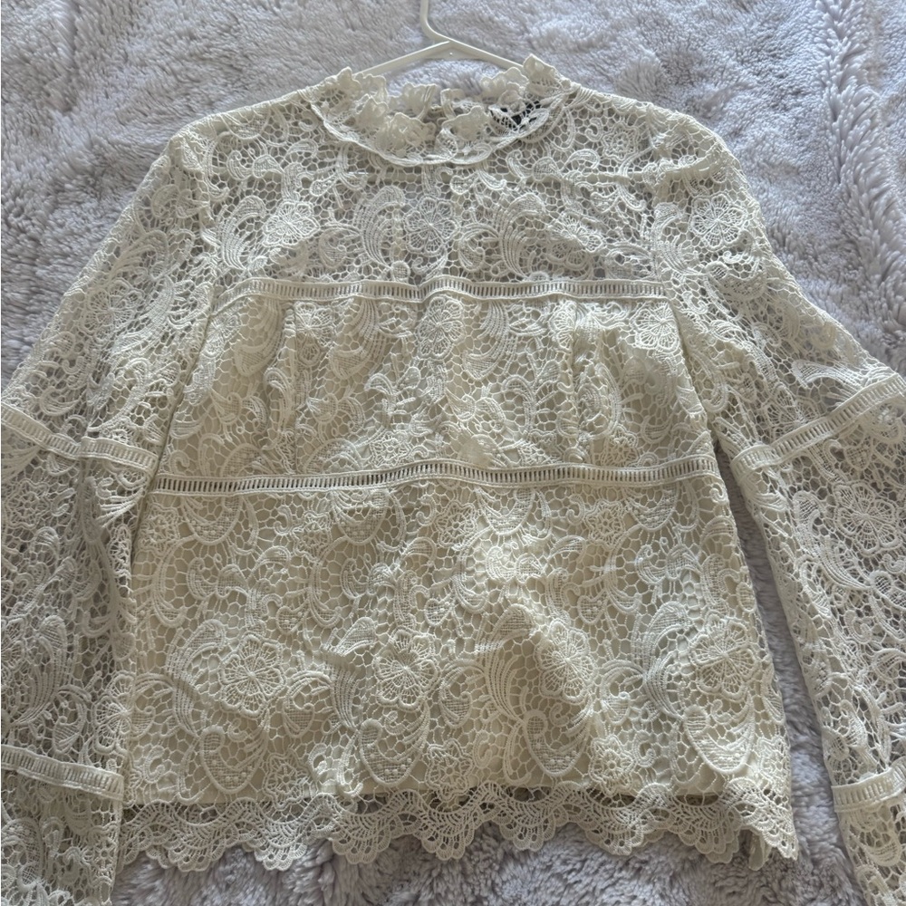 Bardot Ivory Lace Blouse